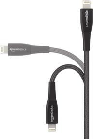 img 3 attached to 🔌 Кабель USB A Amazon Basics с двойной оплеткой из нейлона с разъемом Lightning, премиальная коллекция, сертифицированный Apple MFi зарядное устройство для iPhone, 3 фута, набор из 2 шт., черный