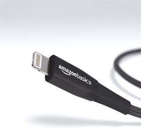 img 1 attached to 🔌 Кабель USB A Amazon Basics с двойной оплеткой из нейлона с разъемом Lightning, премиальная коллекция, сертифицированный Apple MFi зарядное устройство для iPhone, 3 фута, набор из 2 шт., черный