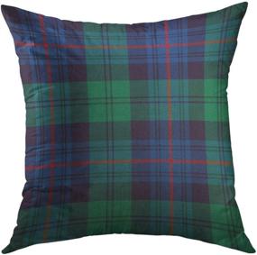 img 4 attached to 🔵 Mugod Decorative Throw Pillow Cover: Blue Plaid Armstrong Tartan Green Royal Home Decor - 18x18 Inch Sofa & Couch Pillow Case