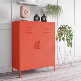 img 3 attached to 🧡 Vibrantly Stylish Novogratz Locker Storage Orange Cabinet: Organize in Color!