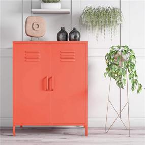 img 4 attached to 🧡 Vibrantly Stylish Novogratz Locker Storage Orange Cabinet: Organize in Color!