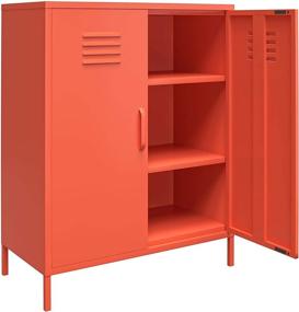 img 1 attached to 🧡 Vibrantly Stylish Novogratz Locker Storage Orange Cabinet: Organize in Color!