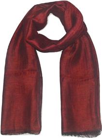 img 4 attached to Linen Color Herringbone Jacquard Scarf Women's Accessories in Scarves & Wraps