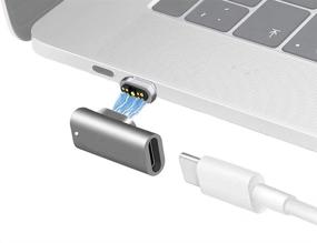 img 4 attached to Магнитный адаптер USB C с быстрой зарядкой до 100 Вт и передачей данных высокой скорости - совместим с MacBook Pro/Air и другими устройствами Type C (серый)