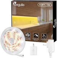 🔆 megulla under cabinet led lighting strip - 9.8ft warm white 3000k with dimmer switch, etl-listed power plug - perfect for tv, bedroom, headboard, kitchen, cupboard, sewing machine, under counter логотип