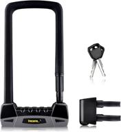 🔒 durable 13mm u-lock with mounting bracket - heavy duty hardened steel, bike u lock with soft rubber cover for road, mountain, electric & folding bikes logo