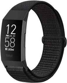 img 4 attached to 👉 AVOD Nylon Watch Bands - Compatible with Fitbit Charge 4/Charge 3/SE | Soft Replacement Wristband | Breathable Sport Strap | Band for Women & Men