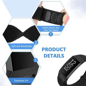 img 1 attached to 👉 AVOD Nylon Watch Bands - Compatible with Fitbit Charge 4/Charge 3/SE | Soft Replacement Wristband | Breathable Sport Strap | Band for Women & Men