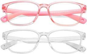 img 4 attached to 👓 Braylenz 2 Pack Kids Computer Blue Light Blocking Glasses: Clear Nerd TR90 Frame for Girls and Boys (Age 3-10)