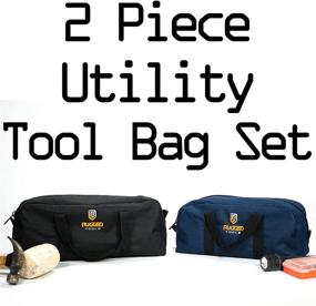 img 1 attached to 🔧 Rugged Tools Tool Bag Combo - Small & Medium Tote Bags for Electricians, Plumbers, Gardeners, HVAC & More - Organizer Bags