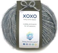 hugs & kisses xoxo: all-season chunky yarn - baby alpaca, fine merino & natural cotton blend in denim color logo