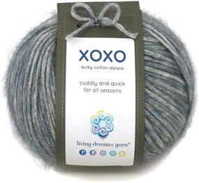 img 4 attached to Hugs & Kisses XOXO: All-Season Chunky Yarn - Baby Alpaca, Fine Merino & Natural Cotton Blend in Denim Color