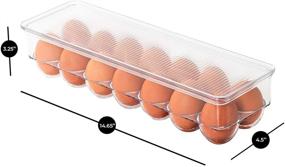 img 2 attached to 🥚 BPA Free Stackable Refrigerator Egg Bin with Handle and Lid - Set of 2 - Smart Design - Clear, 14.65 x 3.25 Inch - Food Storage Container Organizer for Fridge and Freezer