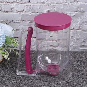 img 1 attached to Purple Cupcake Pancake Batter Dispenser - 900mL for Waffles, Muffin Mix, Crepes & More!