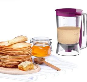 img 3 attached to Purple Cupcake Pancake Batter Dispenser - 900mL for Waffles, Muffin Mix, Crepes & More!