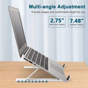 img 2 attached to 💻 Lightweight Portable Laptop Stand: Foldable & Adjustable, Ergonomic Design | Ideal for MacBook Air Pro, Dell & More!