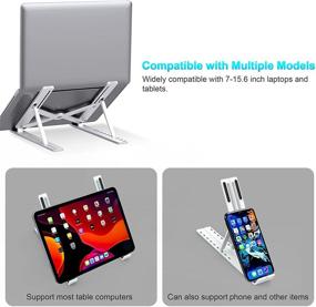 img 3 attached to 💻 Lightweight Portable Laptop Stand: Foldable & Adjustable, Ergonomic Design | Ideal for MacBook Air Pro, Dell & More!