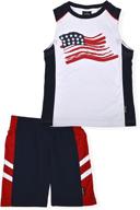 👕 spalding boys americana 2 pc short set - classic white, size 4 logo