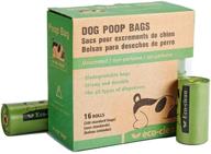 🐶 biodegradable dog poop bags - 16 rolls/240 bags, unscented, leak-proof, easy tear-off logo