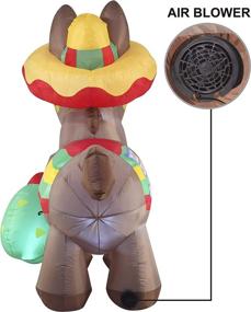 img 2 attached to Joiedomi 6 FT Cinco De Mayo Inflatable Fiesta Donkey Decoration with Built-in LEDs for Indoor, Outdoor, Yard, Garden, Lawn Spring Party Décor