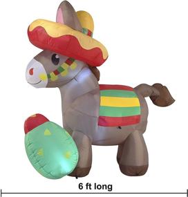 img 1 attached to Joiedomi 6 FT Cinco De Mayo Inflatable Fiesta Donkey Decoration with Built-in LEDs for Indoor, Outdoor, Yard, Garden, Lawn Spring Party Décor