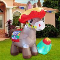 joiedomi 6 ft cinco de mayo inflatable fiesta donkey decoration with built-in leds for indoor, outdoor, yard, garden, lawn spring party décor логотип