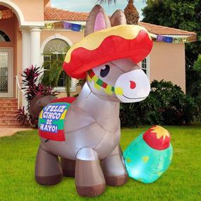 img 4 attached to Joiedomi 6 FT Cinco De Mayo Inflatable Fiesta Donkey Decoration with Built-in LEDs for Indoor, Outdoor, Yard, Garden, Lawn Spring Party Décor