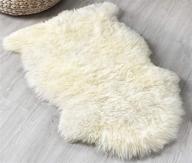 🐑 luxurious sheepskin area rug - premium single pelt sheep skin fur rug (white 2x3) logo