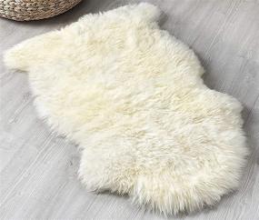 img 4 attached to 🐑 Luxurious Sheepskin Area Rug - Premium Single Pelt Sheep Skin Fur Rug (White 2x3)