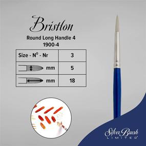 img 3 attached to 🖌️ Серебряная кисть Silver Brush Limited Bristlon Round для акриловых и масляных красок 1900, размер 4, длинная ручка