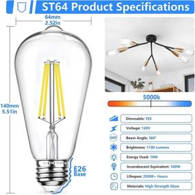 img 3 attached to Dazzlingly Bright Dimmable Daylight Filament - Ideal Light for Any Mood!
