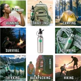 img 1 attached to RIPURI Classic 27oz Stainless Steel Filter Water Bottle for Camping, Hiking, Backpacking, Outdoor Adventures, and Emergencies - Whale Design