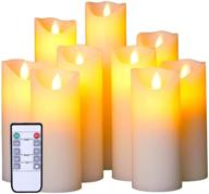 🕯️ real wax flameless led candles with remote and timer - set of 9 ivory pillar battery operated votive lights for halloween decoration логотип