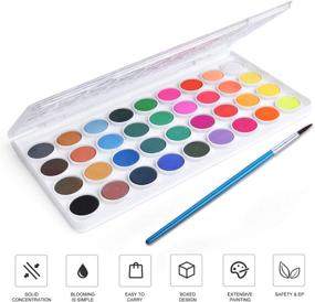 img 1 attached to 🎨 AROIC Watercolor Paint Set: 36 Color Paints & 10 Brush Sizes - Perfect Gift for Beginners, Kids, and Art Enthusiasts