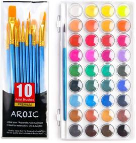 img 4 attached to 🎨 AROIC Watercolor Paint Set: 36 Color Paints & 10 Brush Sizes - Perfect Gift for Beginners, Kids, and Art Enthusiasts