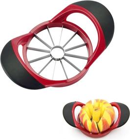 img 4 attached to 🍎 Large Stainless Steel Apple Corer and Slicer with Ergonomic ABS Anti-Slip Handle, 12 Sharp Blades - Sturdy, Rust Resistant Fruit Cutter