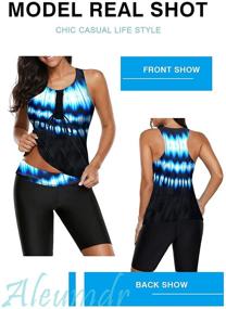 img 3 attached to Aleumdr Womens Swimsuits Tankini Lightning