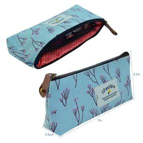 img 2 attached to 🌸 Set of 3 Miayon Countryside Flower Floral Pencil Pen Case Cosmetic Makeup Bags