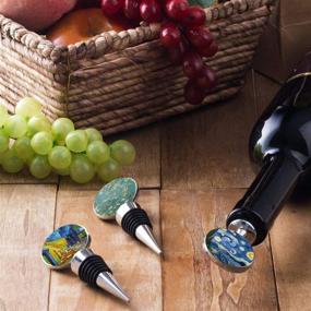 img 2 attached to 🍾 LIZIMANDU Wine Bottle Stoppers: Set of 3 Stainless Steel Stoppers - Perfect for Gifts, Bar, Holiday Party, Wedding (3-Van Gogh)