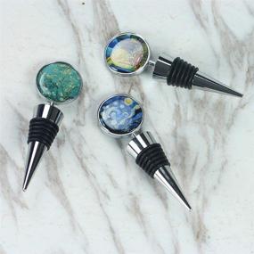 img 1 attached to 🍾 LIZIMANDU Wine Bottle Stoppers: Set of 3 Stainless Steel Stoppers - Perfect for Gifts, Bar, Holiday Party, Wedding (3-Van Gogh)