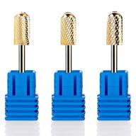 💅 safety nail drill bit set - professional nail drill bits for acrylic nails, gel removal & more - medium fine coarse 3/32 inch carbide bits (3pcs) logo
