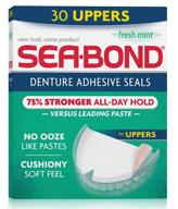 sea-bond герметичные прокладки для клея для зубных протезов верхних частей с мятой - упаковка из 90 штук (по 30 в каждой, упаковка из 3 штук) логотип
