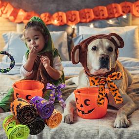 img 3 attached to 🎃 5 Rolls Halloween Decoration Ribbon - 2.5 Inch x 30 Yards | Indoor Pumpkin Decor, Spider Web & Ghost Design | Perfect for Wreaths, Crafts & DIY Projects