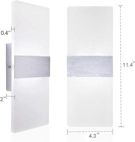 img 1 attached to 🔆 Topmo Modern Acrylic 12w LED Wall Sconces Aluminum Lights – Contemporary Decorative Lamps for Pathway, Staircase, Bedroom, Balcony, Drive Way – 840LM, Cold White (6000K) – 29x11x4.8CM