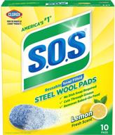 🧽 s.o.s steel wool soap pads, lemon fresh, 10 count (6-pack) logo