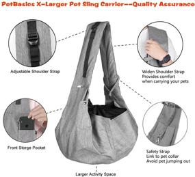 img 2 attached to 🐾 Pet Sling Carrier for Dogs and Cats - Suitable for 10 lbs up to 20 Pounds, Medium to Small Puppies and Cats, Hands-Free Doggie Shoulder Bag with Pouch & Adjustable Strap, Breathable Travel Purse for Hiking and Biking