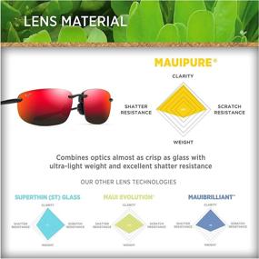 img 1 attached to 🕶️ Stylish and Comfortable Maui Jim Ho'okipa Asian Fit Rectangular Sunglasses for an Exceptional Eye Protection