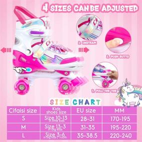 img 3 attached to 🌟 Light Up Adjustable Roller Skates for Girls and Boys - Black Pink Purple - Sizes 10C-6Y