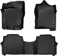 max liner a0216/b0216: ultimate black floor liners for nissan crew cab 2017-2021 titan & 2016-2021 titan xd with rear under seat organizer logo