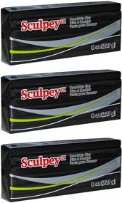 img 1 attached to 🖤 Sculpey III Black Oven Bake Clay - 8 Ounces (Pack of 3)